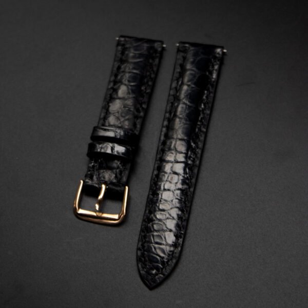 Bracelet en cuir d'Alligator noir