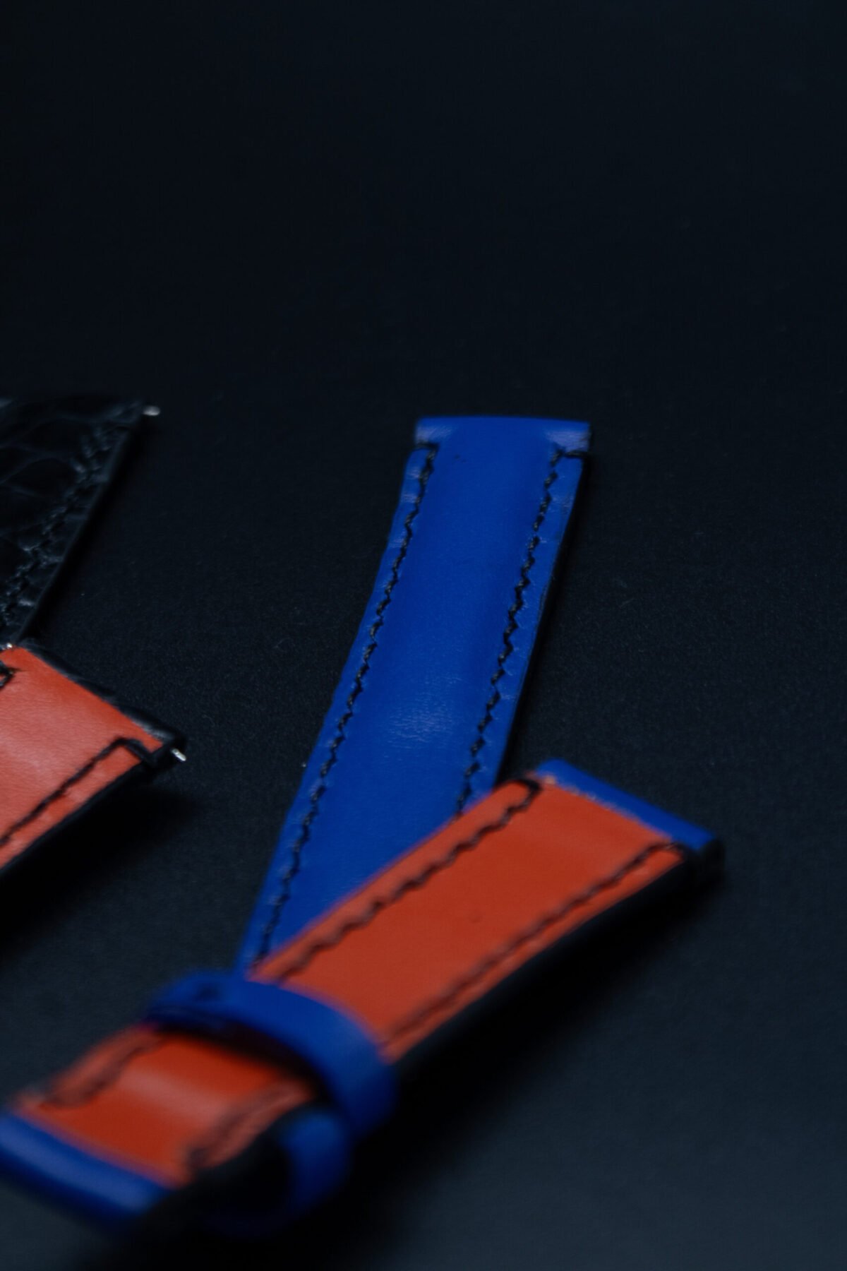 Bracelet en cuir de veau Bleu électrique – Image 7