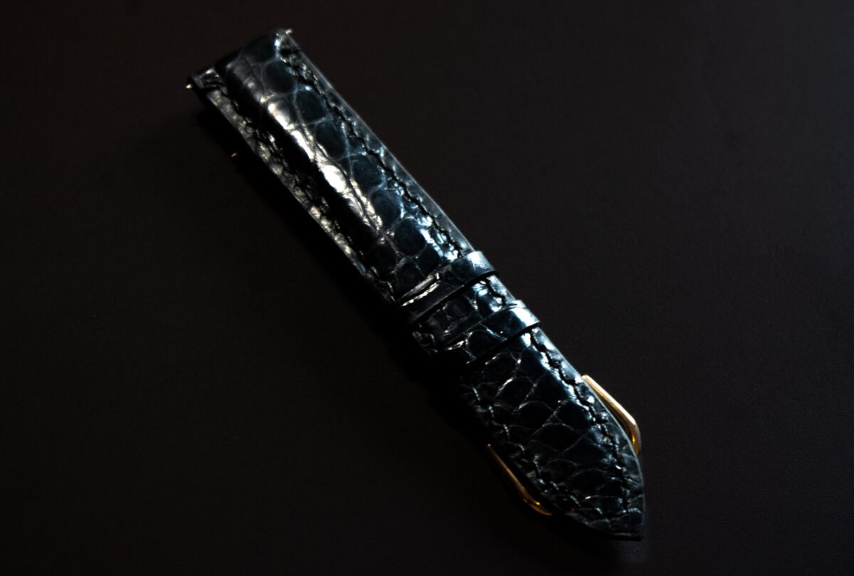 Bracelet en cuir d'Alligator noir – Image 3