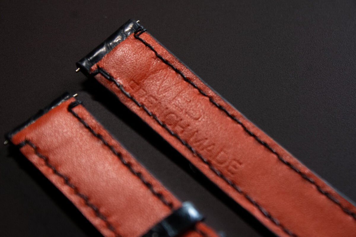 Bracelet en cuir d'Alligator noir – Image 2