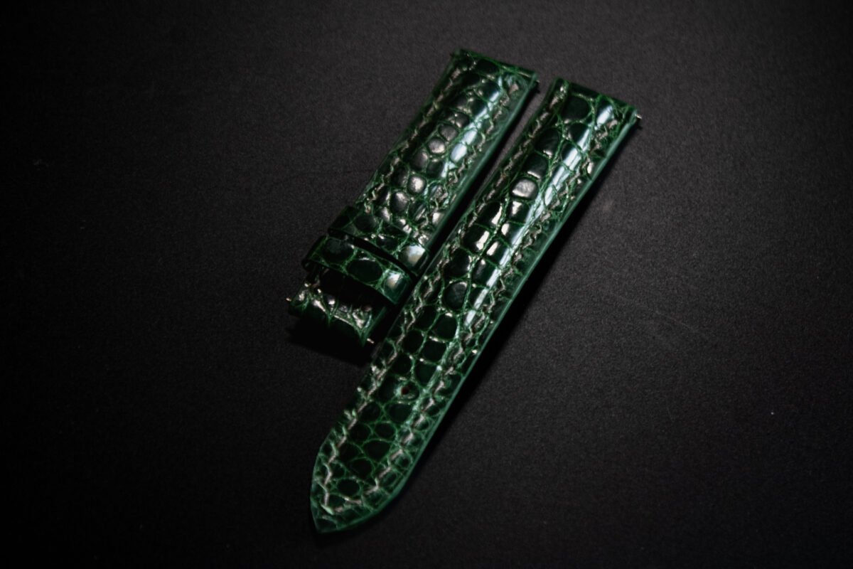 Bracelet en cuir d’Alligator vert