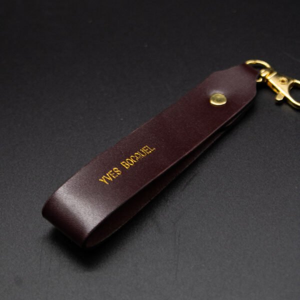 Porte clés en cuir pleine fleur